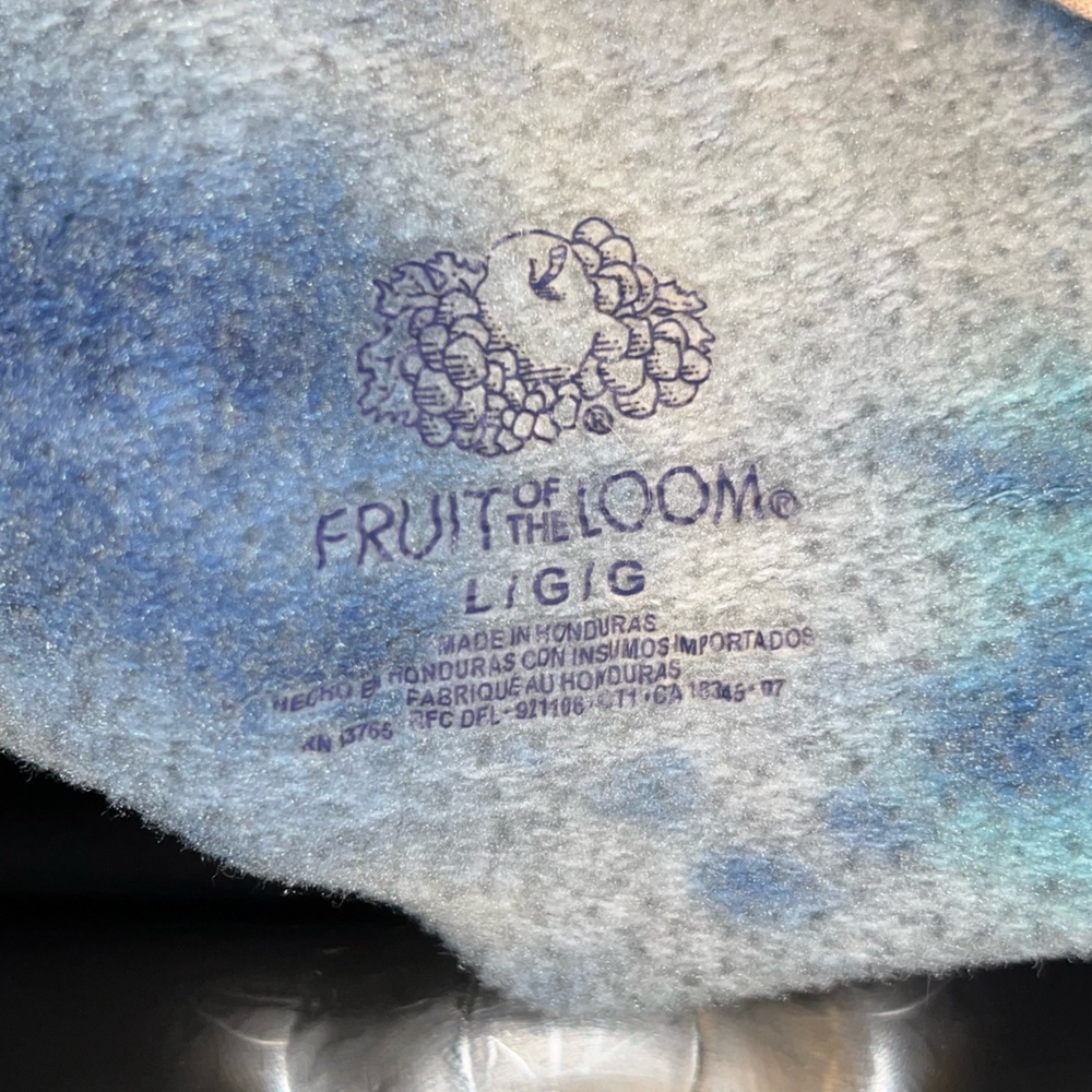 Fruit of the Loom Vintage Gray Colorful Tie-Dye Sweatshirt Cozy Pullover Size L - Picture 10 of 13